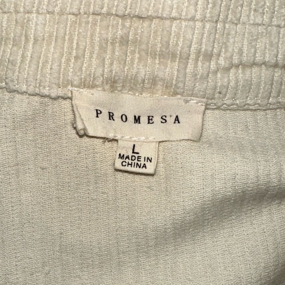 Promesa Cream coloured Corduroy button-up jacket with pockets - Picture 10 of 12